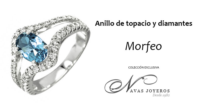 anillo de topacio y diamantes