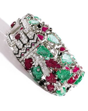 pulsera de diamantes y piedras preciosas