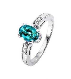 EGEO, Sortija de aguamarina y diamantes