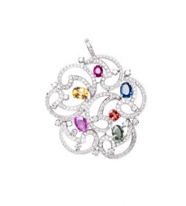 COLEUR, Colgante de zafiros y diamantes