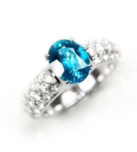 CELESTE, Sortija de topacio y diamantes