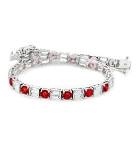 LAHORE, Pulsera de rubíes y diamantes 
