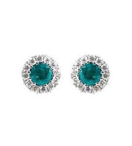 COÍMBRA, Pendientes de aguamarina y diamantes