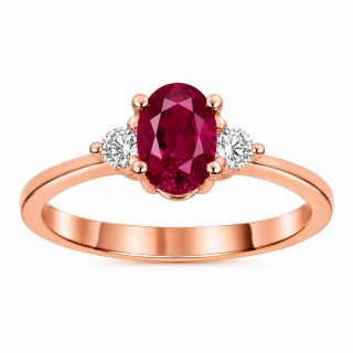 Anillo rubí y diamantes Luxemburgo oro rosa