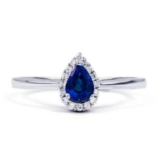 anel de safira e diamantes