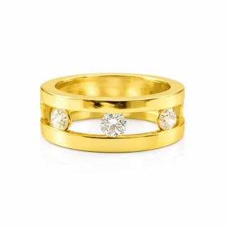 Alianza de diamantes Cisne oro amarillo