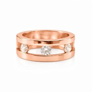 Alianza de diamantes Cisne oro rosa