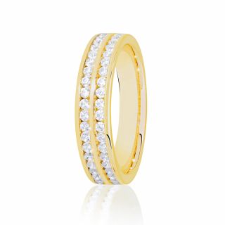 Alianza de diamantes Candela de oro amarillo