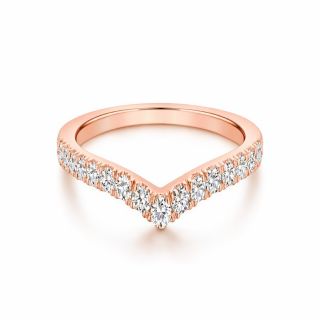 Alianza de diamantes Madeira oro rosa