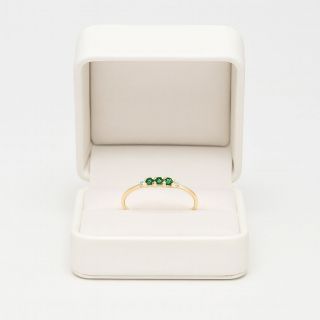 Anillo de esmeralda y diamantes Sicilia estuche