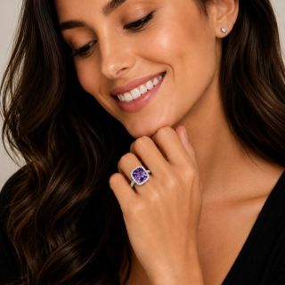 Anillo de amatista y diamantes Brisa modelo