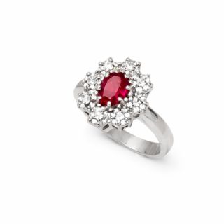 Anillo de rubí y diamantes Ganges