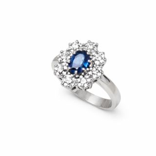 Anillo de zafiro y diamantes Ganges