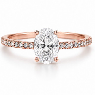Anillo de diamantes Leticia oro rosa