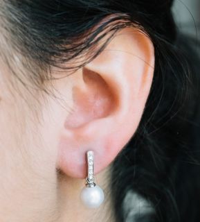 Pendientes de perlas y diamantes Australia modelo