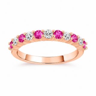 Anillo de zafiro rosa y diamantes oro rosa