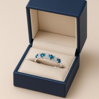 Anillo de aguamarina y diamantes Bogotá estuche