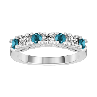 Anillo de aguamarina y diamantes oro blanco