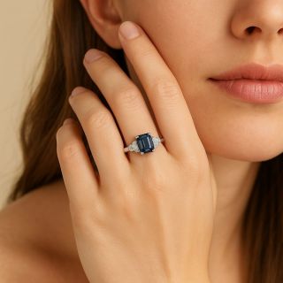 Anillo de tanzanita y diamantes Cauca Modelo