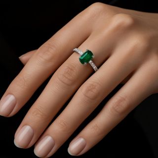 Anillo de esmeralda y diamantes Ceylán modelo