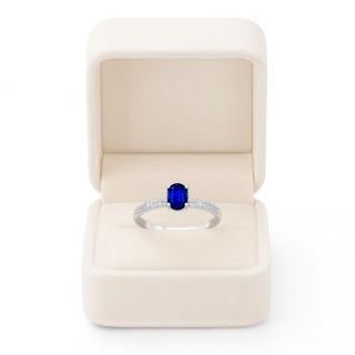 Anillo de zafiro y diamantes Ceylán estuche