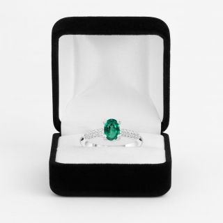 Anillo de esmeralda y diamantes Ceylán estuche
