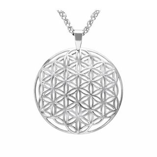 Colgante Flor de la Vida oro blanco 1º ley