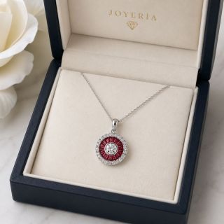 Colgante de rubí y diamantes Ojo de Perdiz estuche