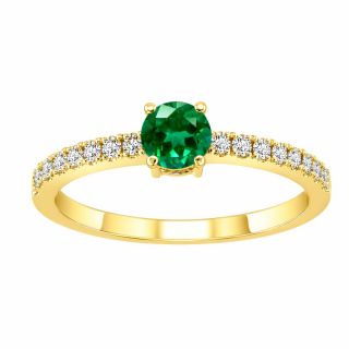 Anillo de esmeralda y diamantes Gadea oro amarillo