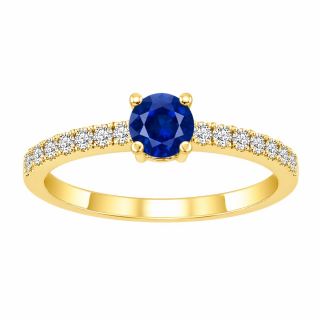 Anillo de zafiro y diamantes Gadea oro amarillo