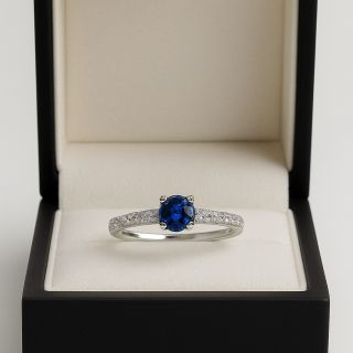 Anillo de diamantes y zafiro GADEA estuche 
