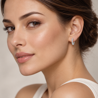 Pendientes de oro blanco y diamantes Holi modelo