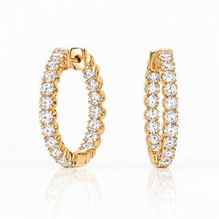Pendientes de oro amarillo y diamantes Holi