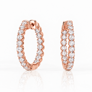 Pendientes de oro rosa y diamantes Holi