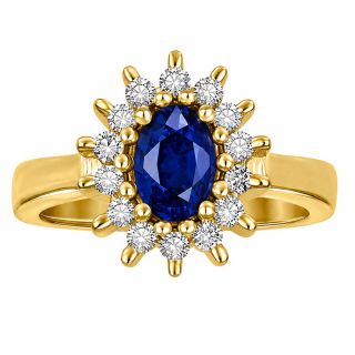 Anillo de zafiro y diamantes Ibague oro amarillo