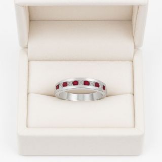 Anillo de rubí y diamantes IMADI estuche