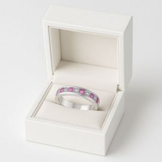 Anillo de zafiro rosa y diamantes IMADI estuche