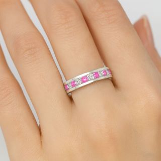 Anillo de zafiro rosa y diamantes IMADI modelo