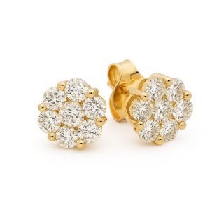 Pendientes de diamantes Spring oro amarillo