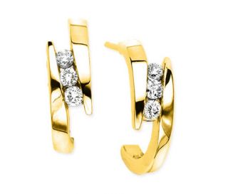 Pendientes oro amarillo y diamantes Kalei