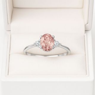Anillo de morganita y diamantes Luxemburgo estuche