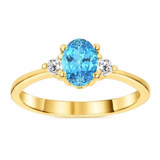 Anillo de aguamarina y diamantes Luxemburgo oro amarillo