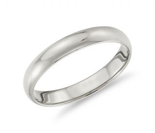 Aliança de casamento media canha em ouro branco