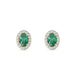 Pendientes oro blanco esmeralda y diamantes Bajamar