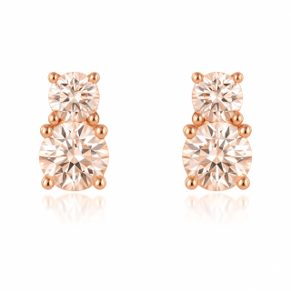 Pendientes de diamantes Arlene oro rosa