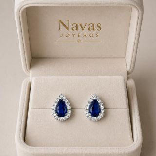 Pendientes de zafiro y diamantes Sarajevo estuche