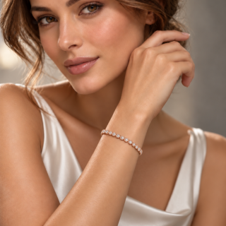 Pulsera oro rosa y diamantes Carlota modelo