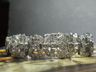Pulsera de oro blanco y diamantes Orleans detalle