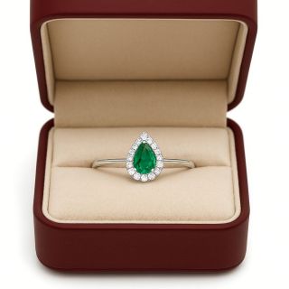 Anillo de esmeralda y diamantes Sarajevo estuche