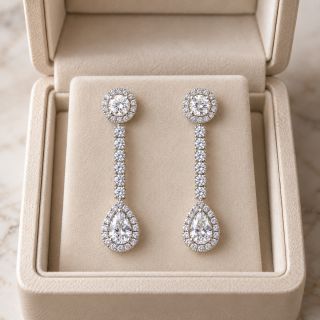 Pendientes de diamantes Tokyo oro blanco estuche